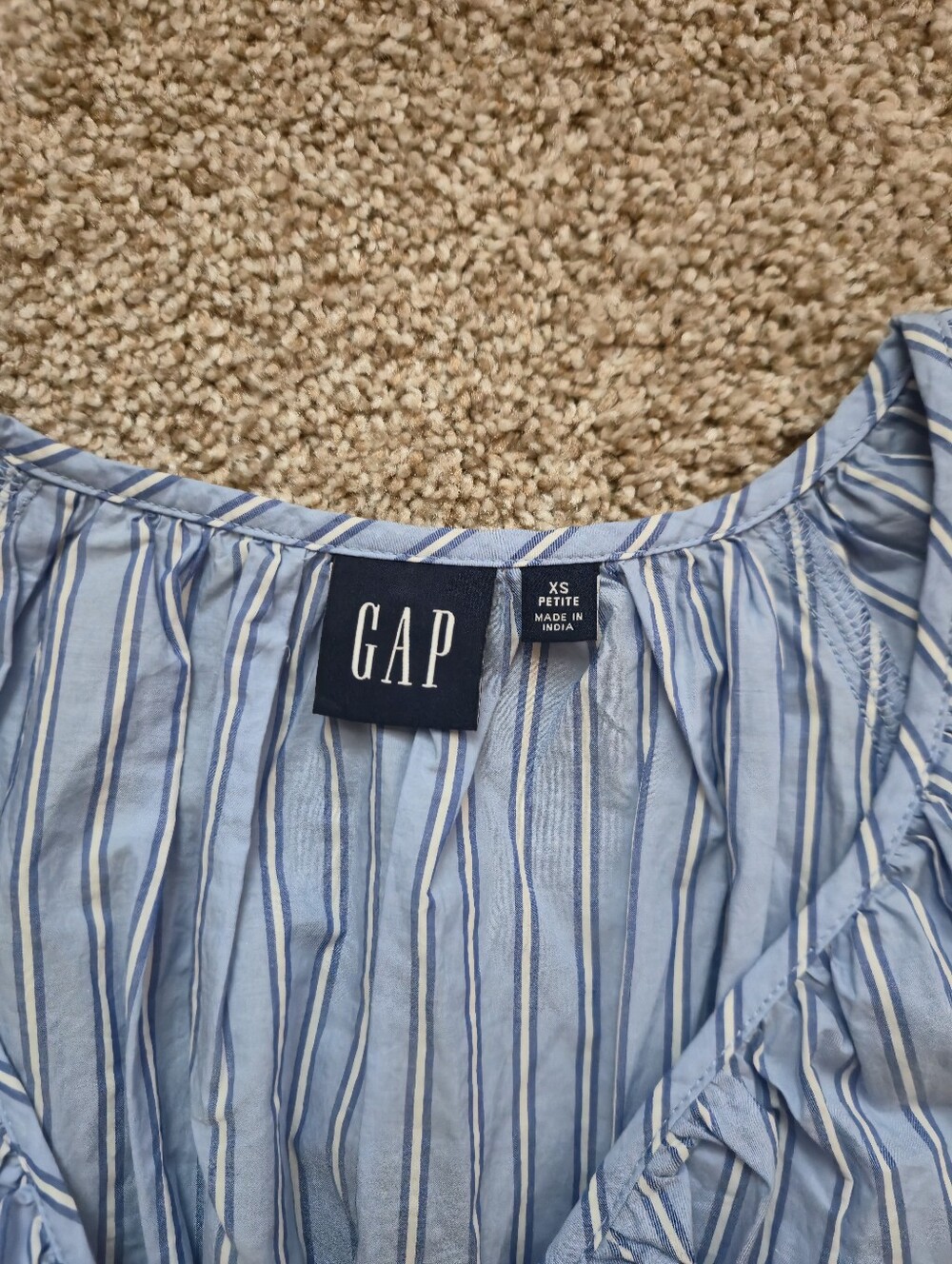 Light Blue Striped Button-Front Midi/Maxi Dress - Picture 3 of 4